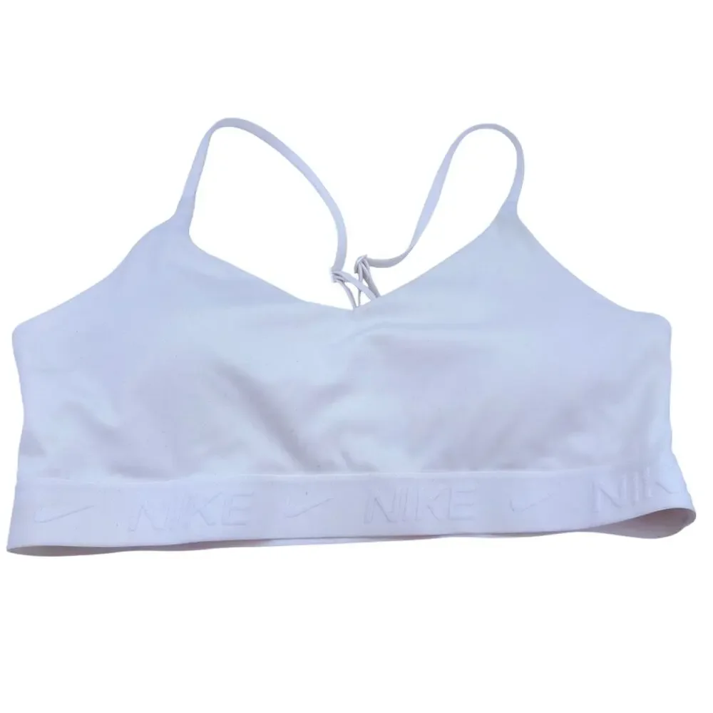 Nike Pro Dri-Fit White Halter Padded Sports Bra Size Medium